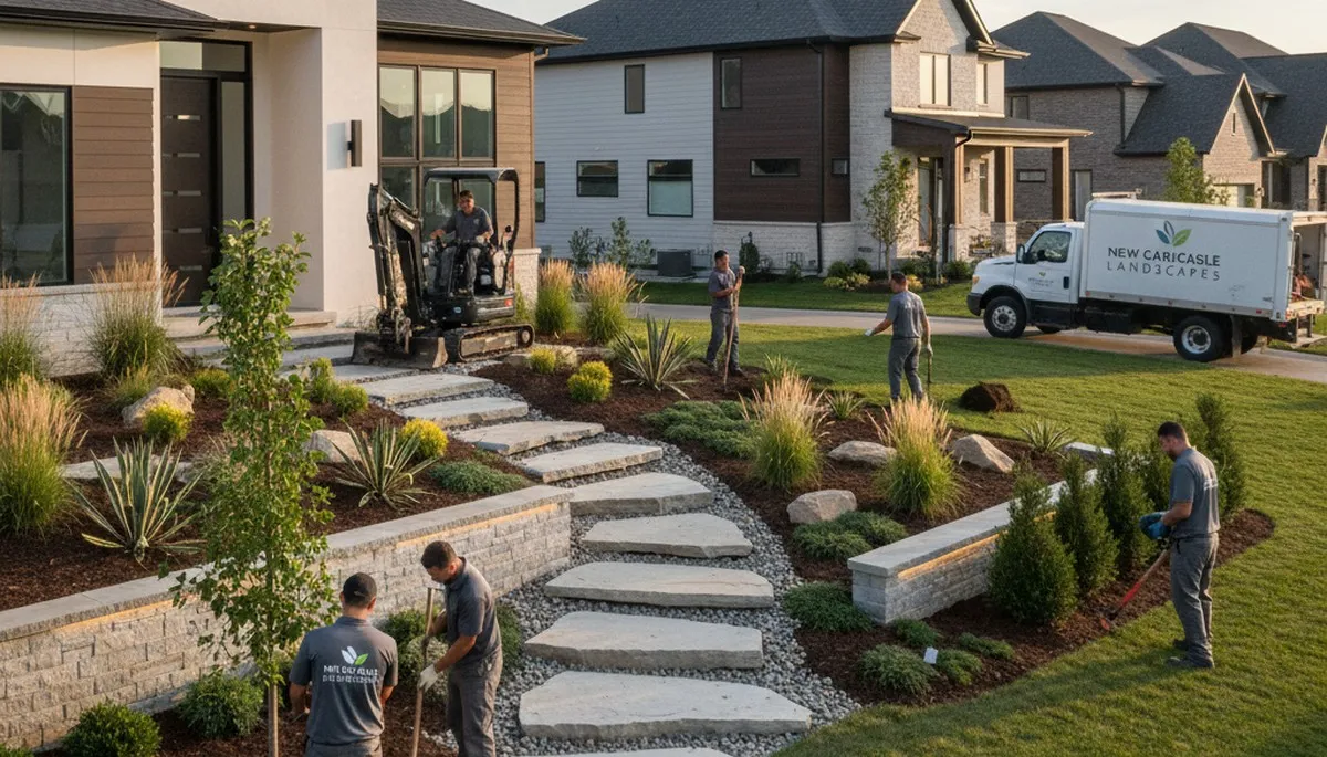 Landscaping service in Dayton, OH enhancing a residential property with professional outdoor care