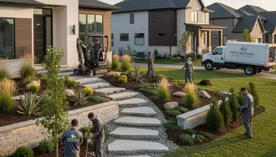 Landscaping service in Dayton, OH enhancing a residential property with professional outdoor care