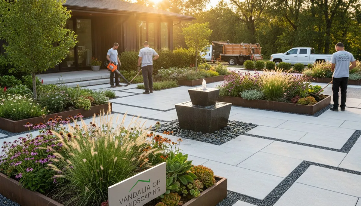 Landscaping crew provides lawn care and yard maintenance in Dayton, OH