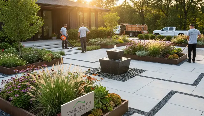 Landscaping crew provides lawn care and yard maintenance in Dayton, OH