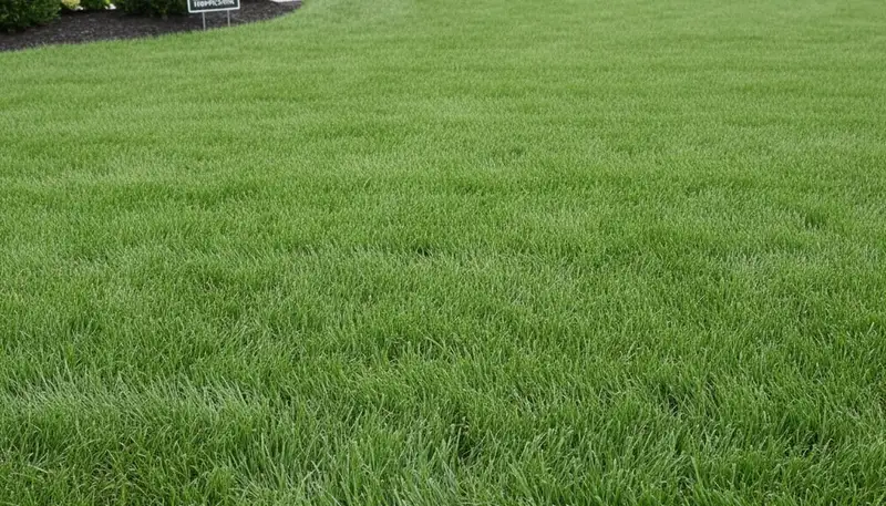 Lush green residential lawn in Dayton OH showing professional lawn care and landscaping results