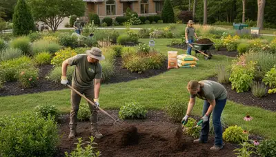 Organic compost soil amendment by professional landscapers in Dayton, OH for sustainable landscaping